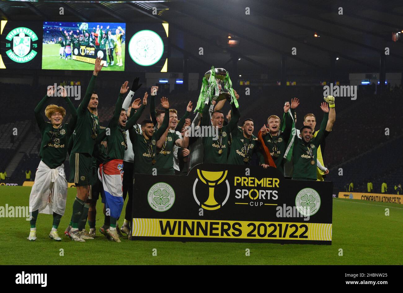 Hampden Park. Glasgow. Scotland UK. 19th Dec 21. Hibernian vs Celtic Premier Sports Cup final