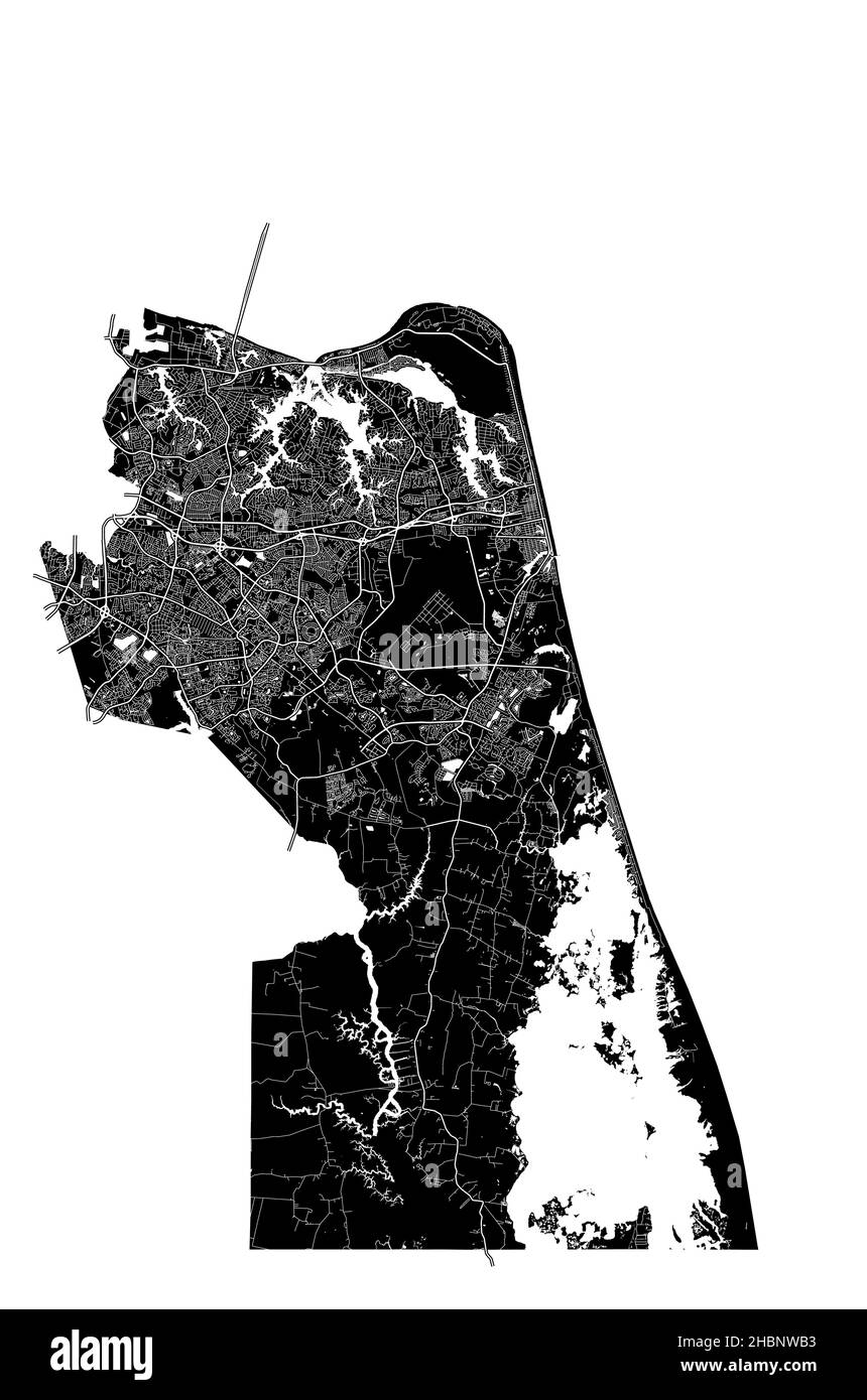 Virginia Beach, Virginia, United States, high resolution vector map with city boundaries, and