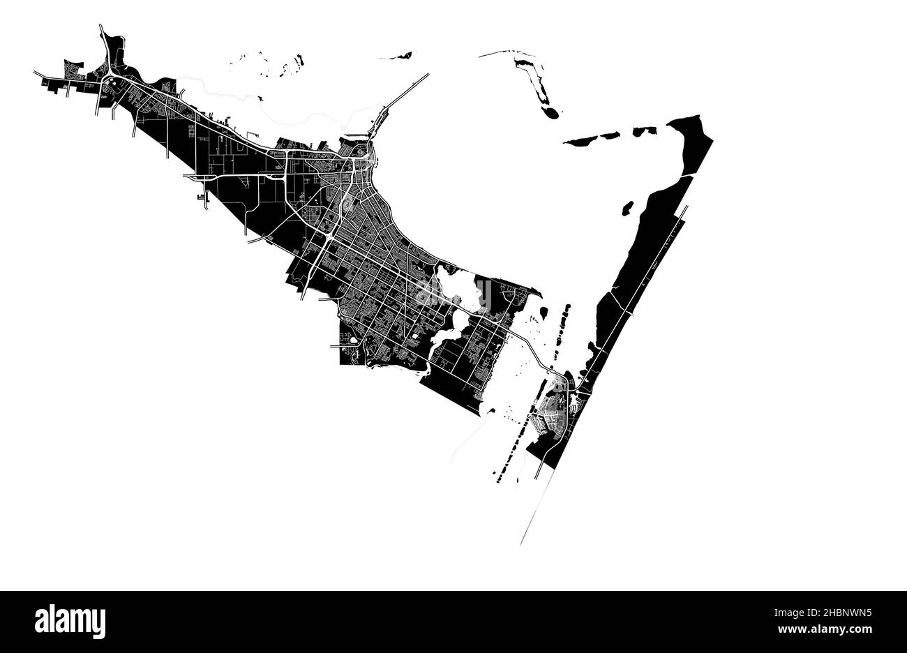 Corpus Christi, Texas, United States, high resolution vector map with ...