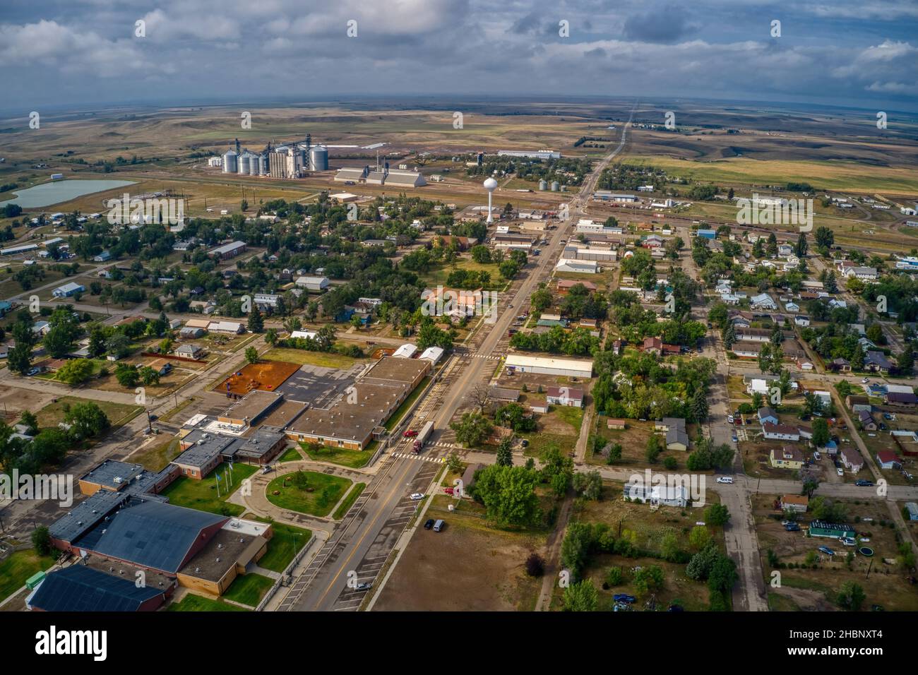 The view of the largest town of McLaughlin, South Dakota Stock Photo