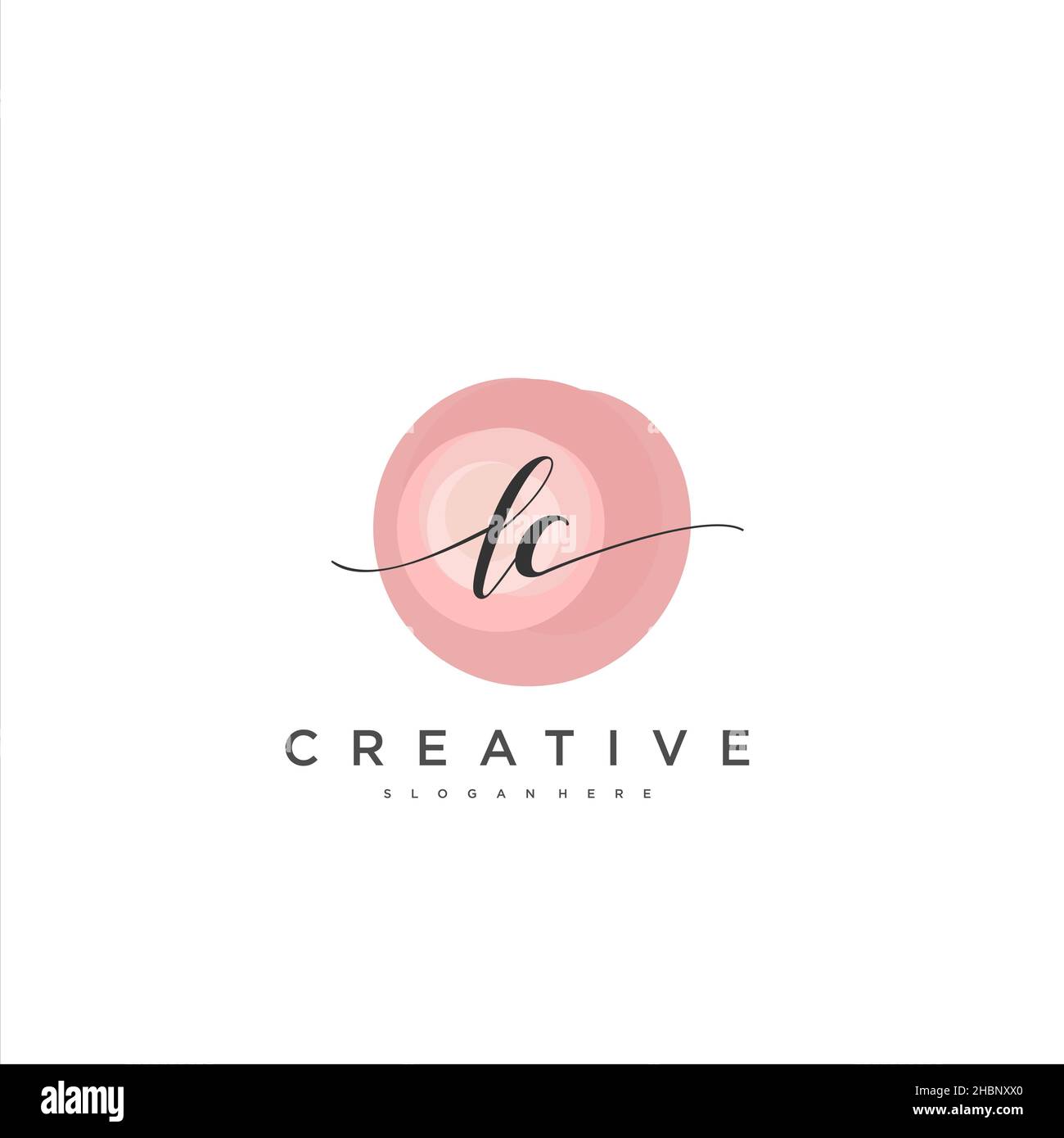 LC Initial handwriting minimalist geometric logo template vector art, Logo for business beauty, fashion, and other art Stock Vector