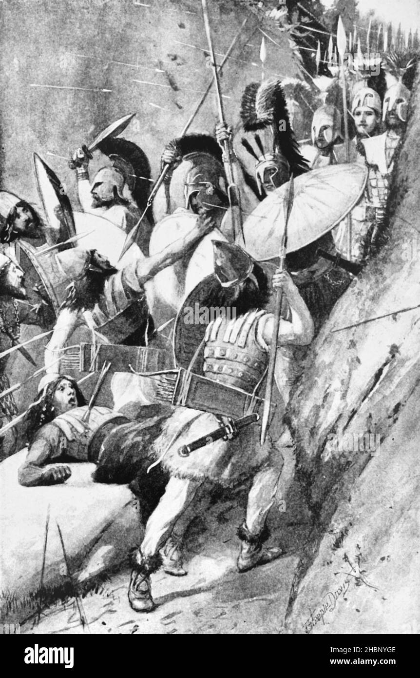 Detail from the Battle of Thermopylae Stock Photo
