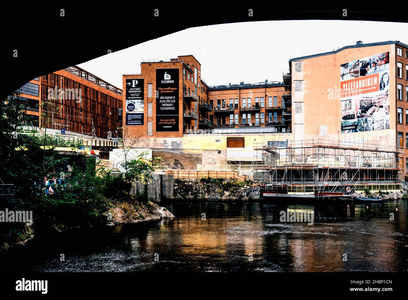 The new quarter of Norrköping. old industrial buildings are being converted into a residential area Stock Photo