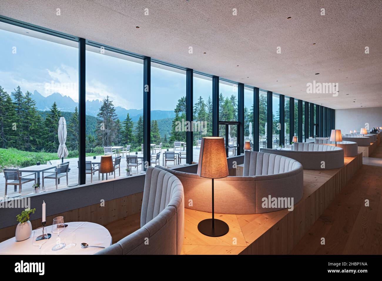 Forestis Dolomites, an Italian luxury hotel Stock Photo