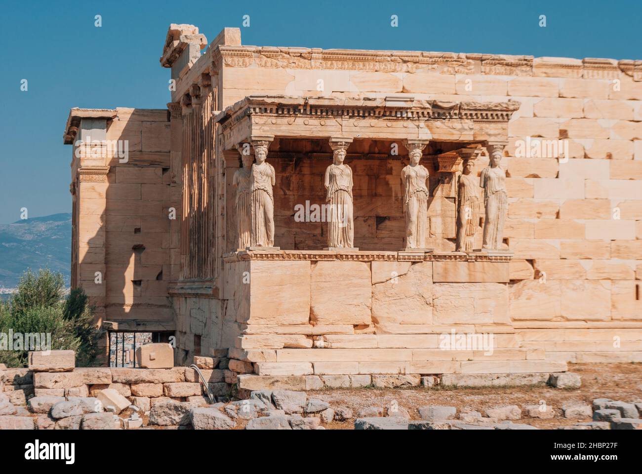 Statues of Maiden porch. Erechtheion, Acropolis, Athens, Greece Stock Photo