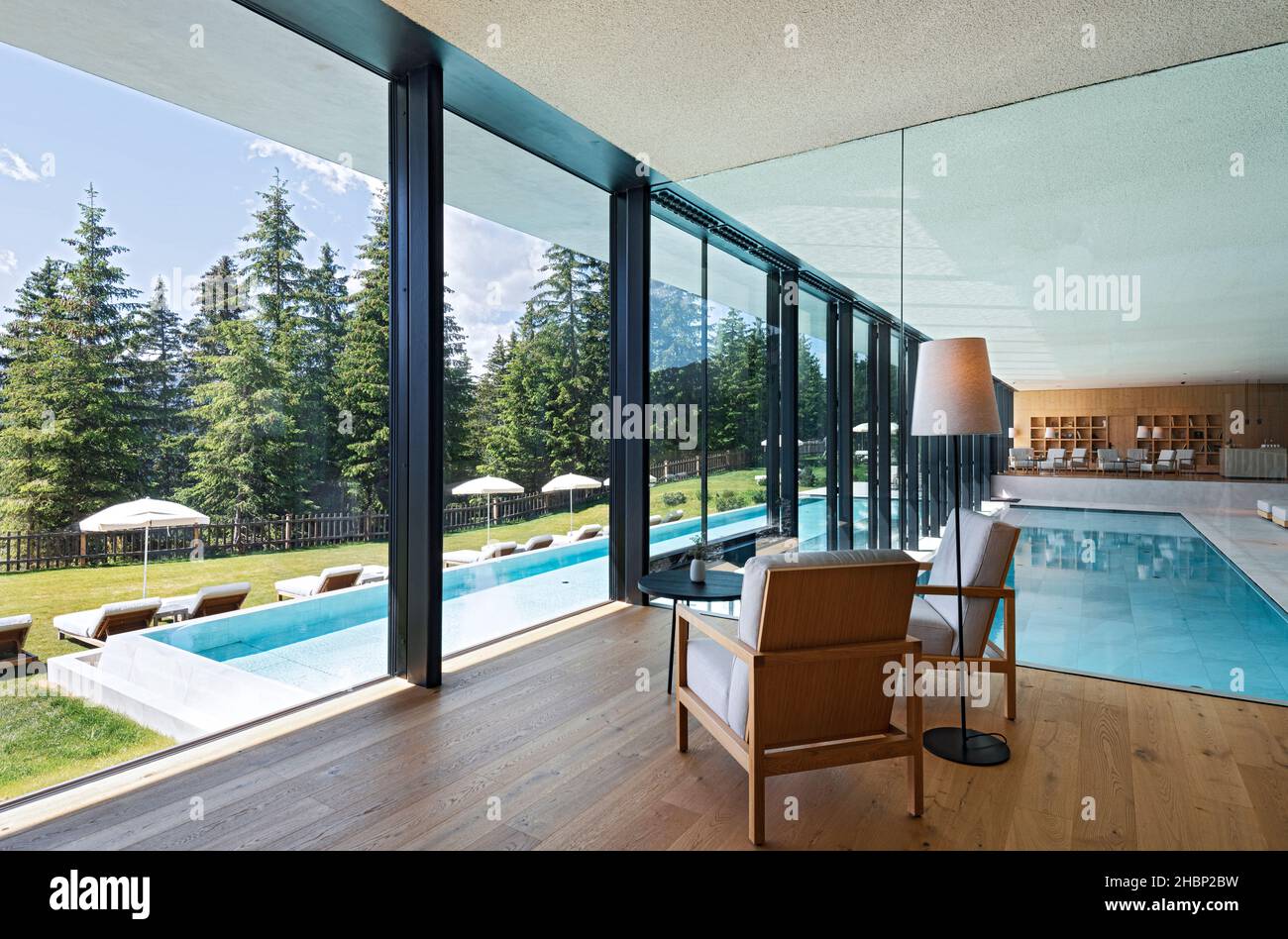 Forestis Dolomites, an Italian luxury hotel Stock Photo