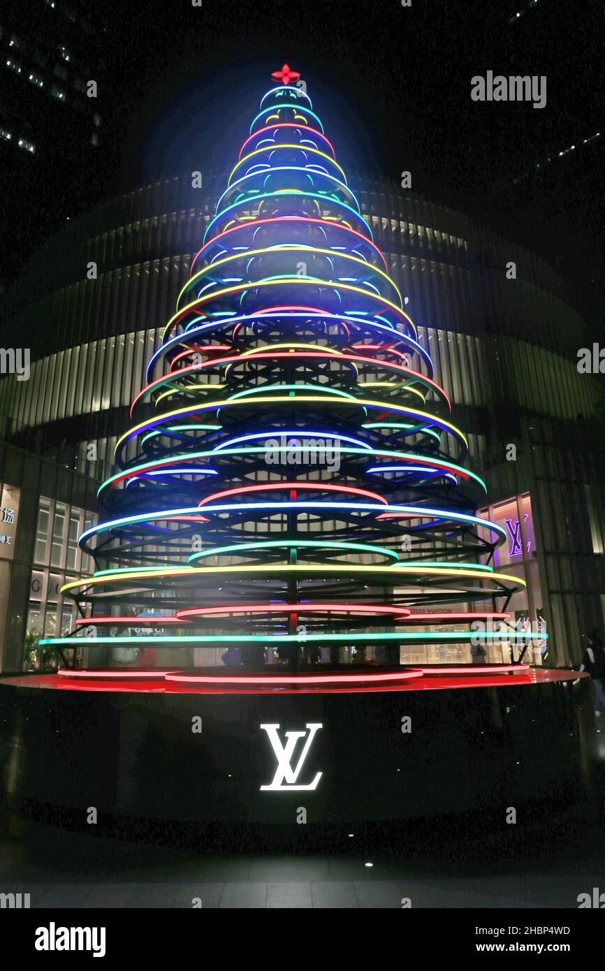 SHANGHAI, CHINA - DECEMBER 18, 2021 - A Louis Vuitton Christmas