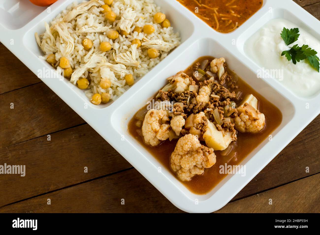 Traditional Turkish rice made with chickpeas and chicken and cooked ...