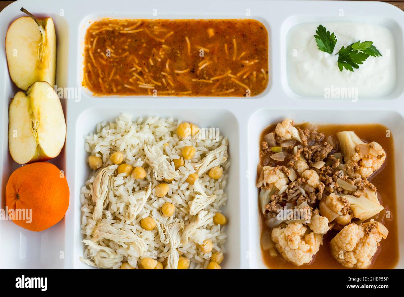 Traditional Turkish rice made with chickpeas and chicken and cooked ...