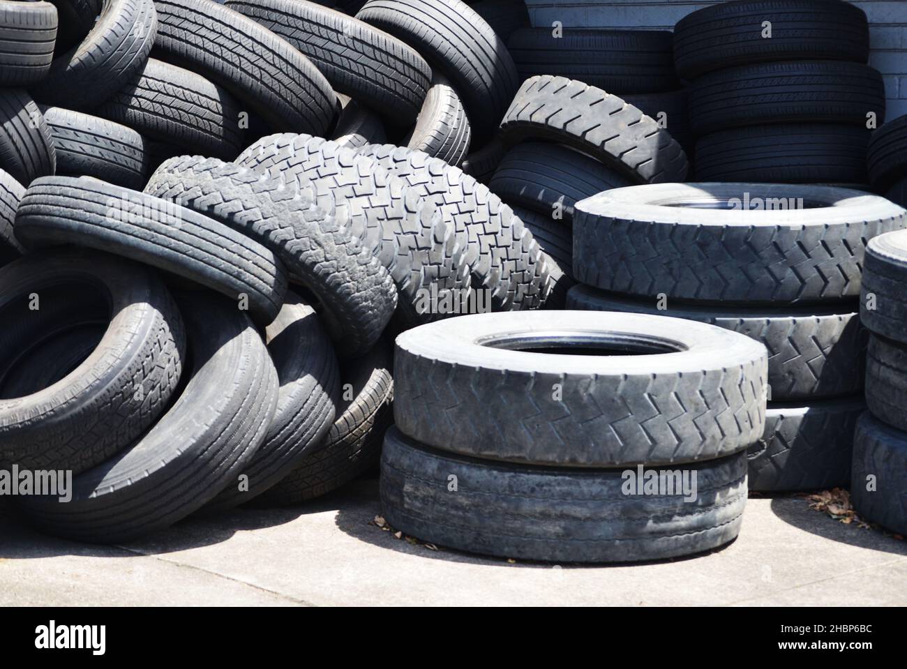 Rubber vehicle tyres tires for disposal and recycling Stock Photo Alamy
