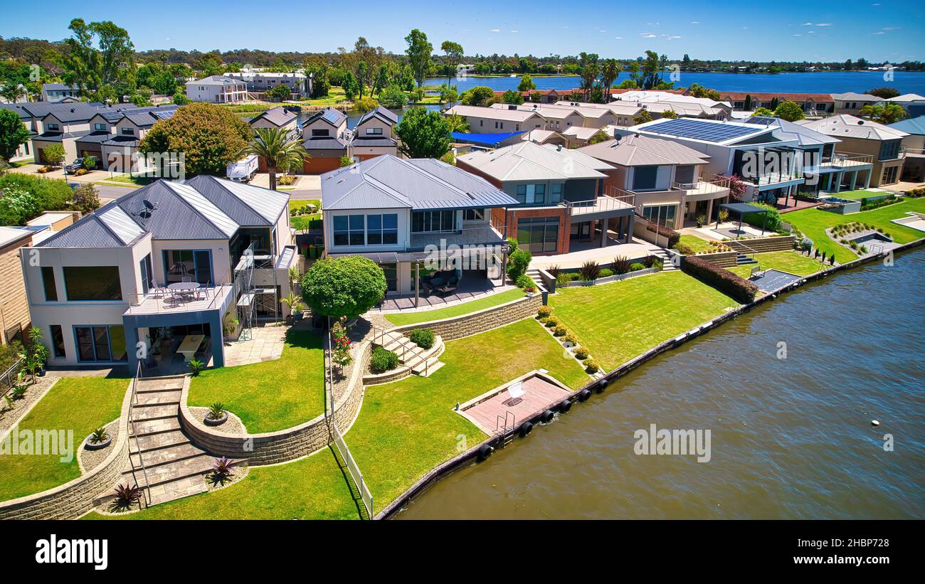 Mulwala, New South Wales Australia December 11 2021 Aerial of Luxury