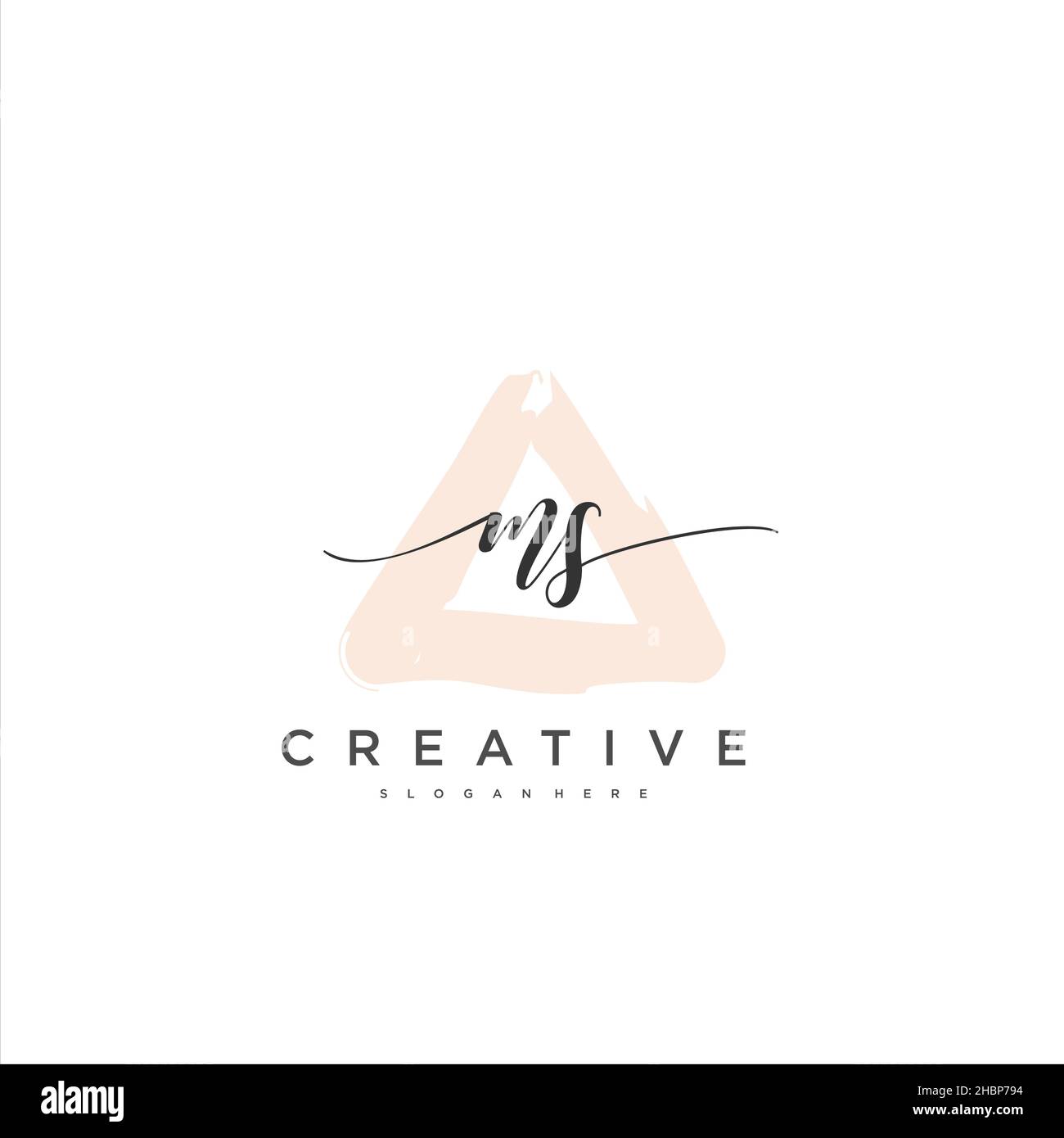 MS Initial handwriting minimalist geometric logo template vector art ...