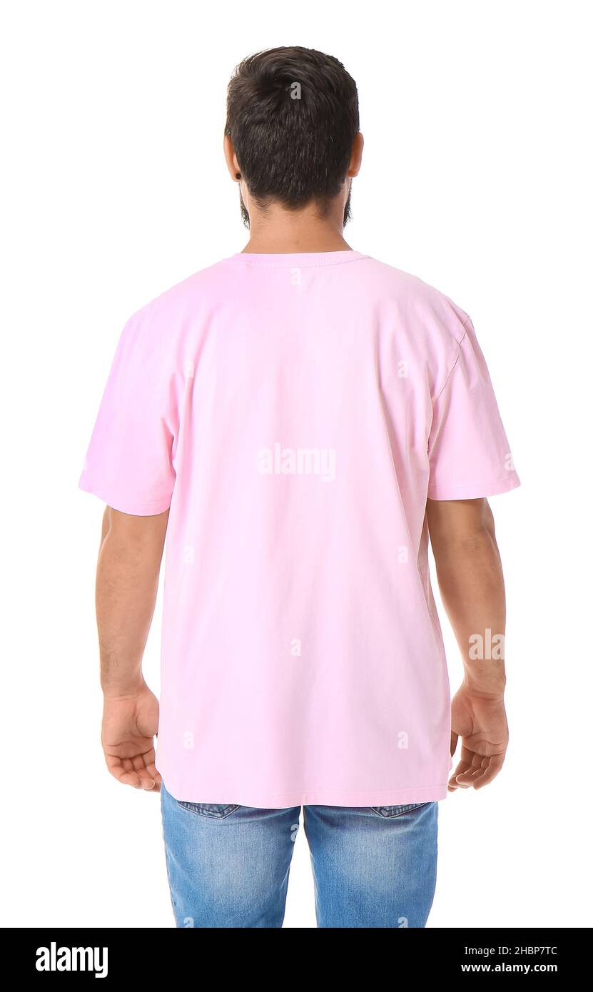 Man in pink t shirt hi-res stock photography and images - Alamy