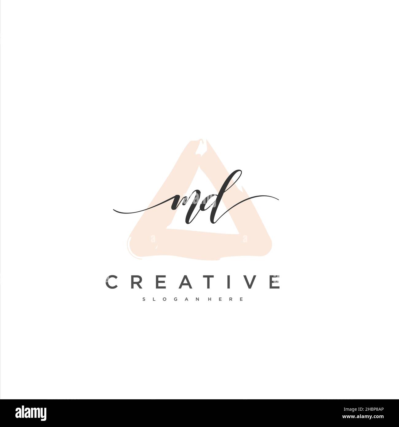 MD Initial handwriting minimalist geometric logo template vector art ...