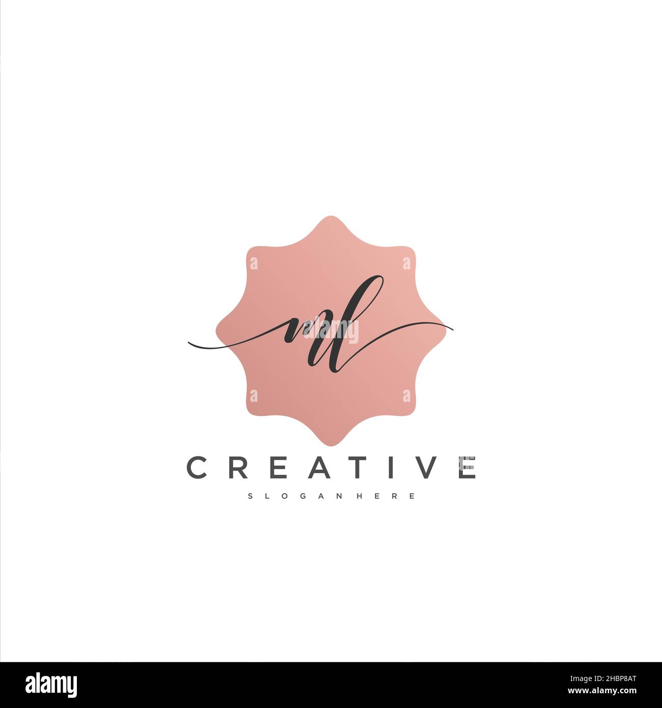 ML Initial handwriting minimalist geometric logo template vector art ...