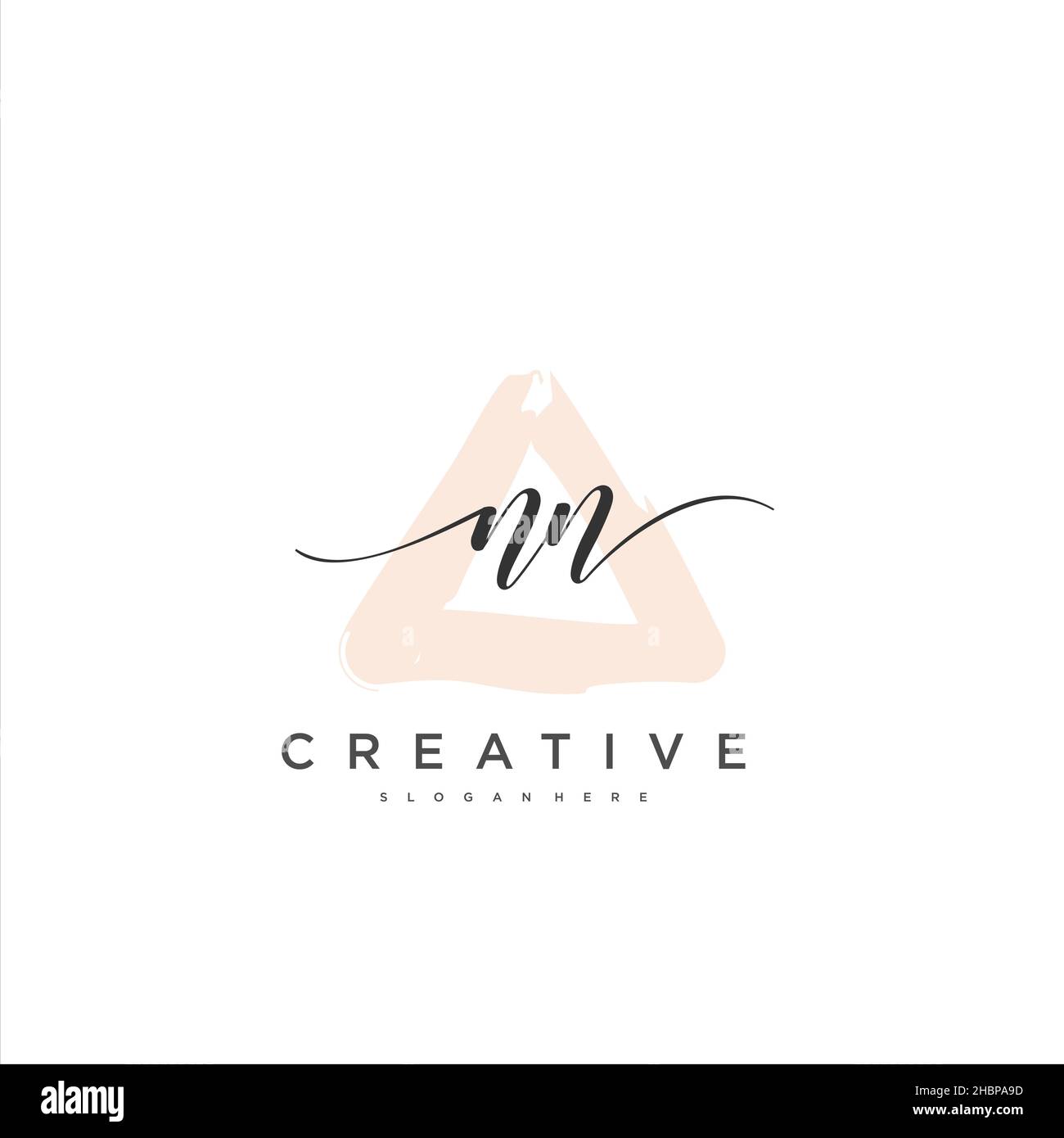NN Initial handwriting minimalist geometric logo template vector art, Logo for business beauty, fashion, and other art Stock Vector