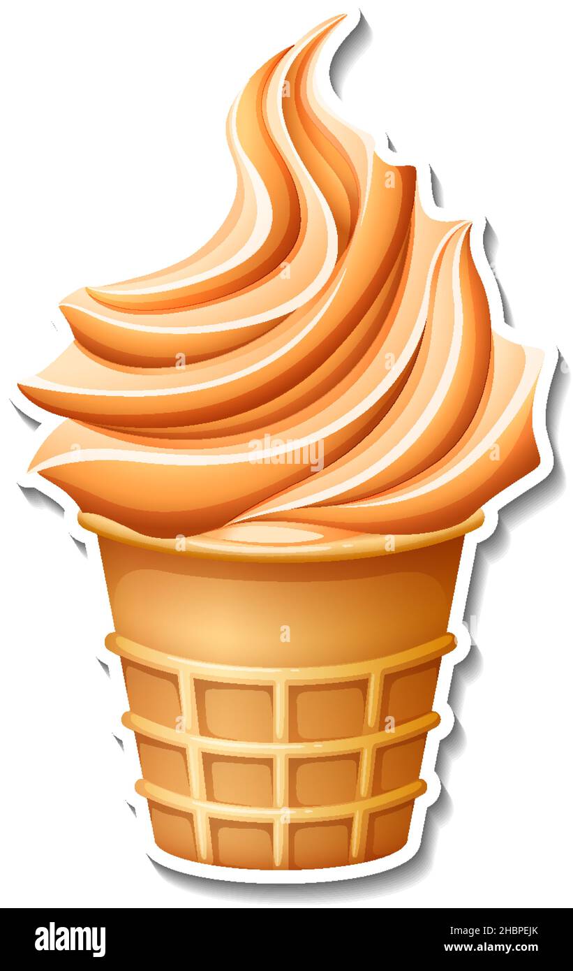 Orange ice cream cone illustration Stock Vector Image & Art Alamy