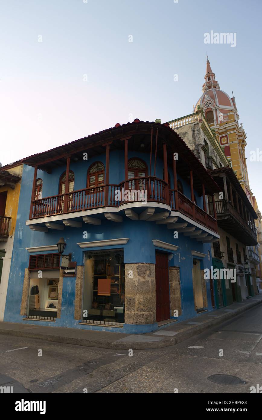 Typical colonial houses in Cartagena, Colombia Stock Photo Alamy