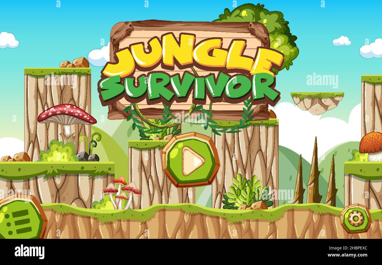 A Game Template Jungle Scene illustration Stock Vector Image & Art - Alamy