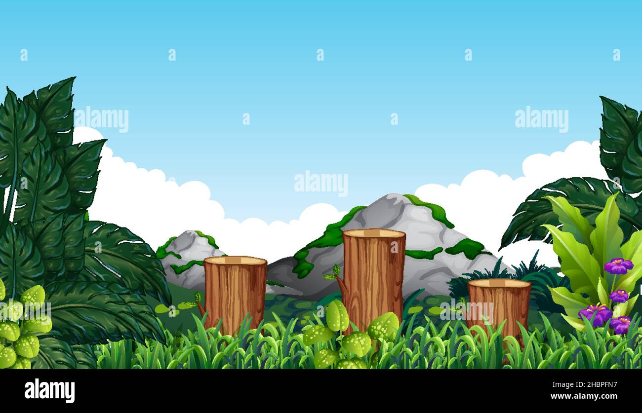 Nature garden scene background illustration Stock Vector Image &amp; Art ...