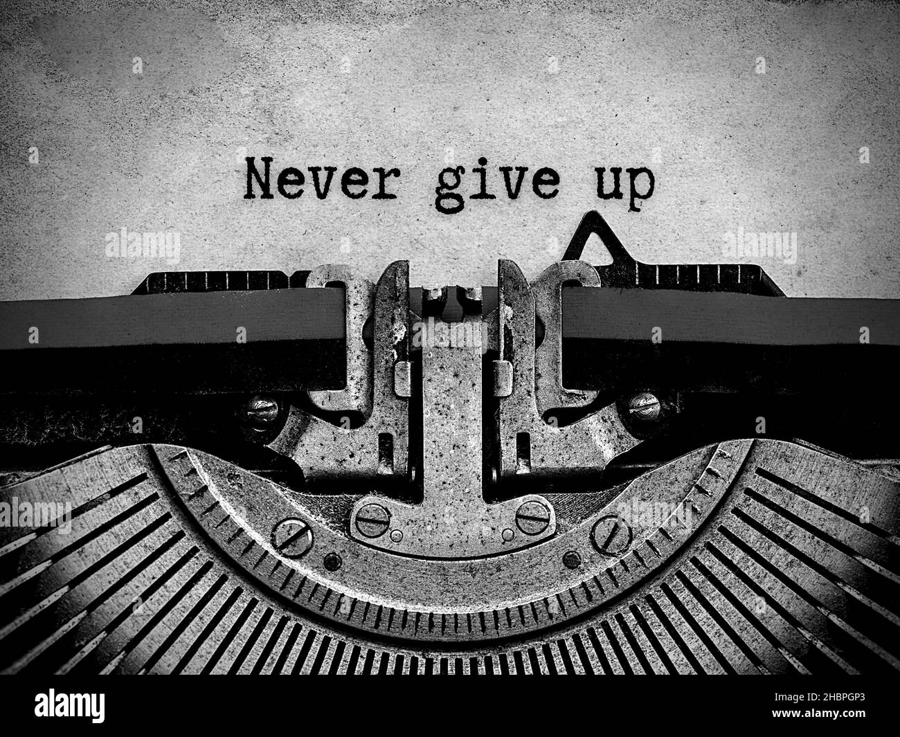 Never Give Up Black and White Stock Photos & Images - Alamy