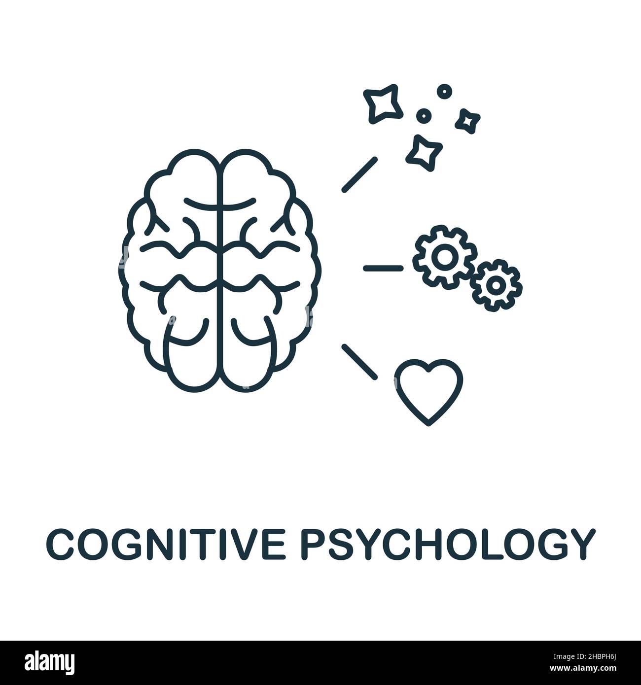 Cognitive Psychology icon. Line element from cognitive skills collection. Linear Cognitive Psychology icon sign for web design, infographics and more. Stock Vector