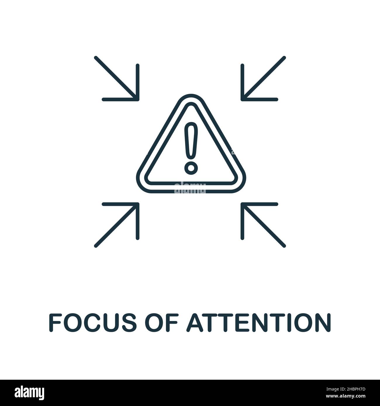 Focus Of Attention icon. Line element from cognitive skills collection. Linear Focus Of Attention icon sign for web design, infographics and more. Stock Vector