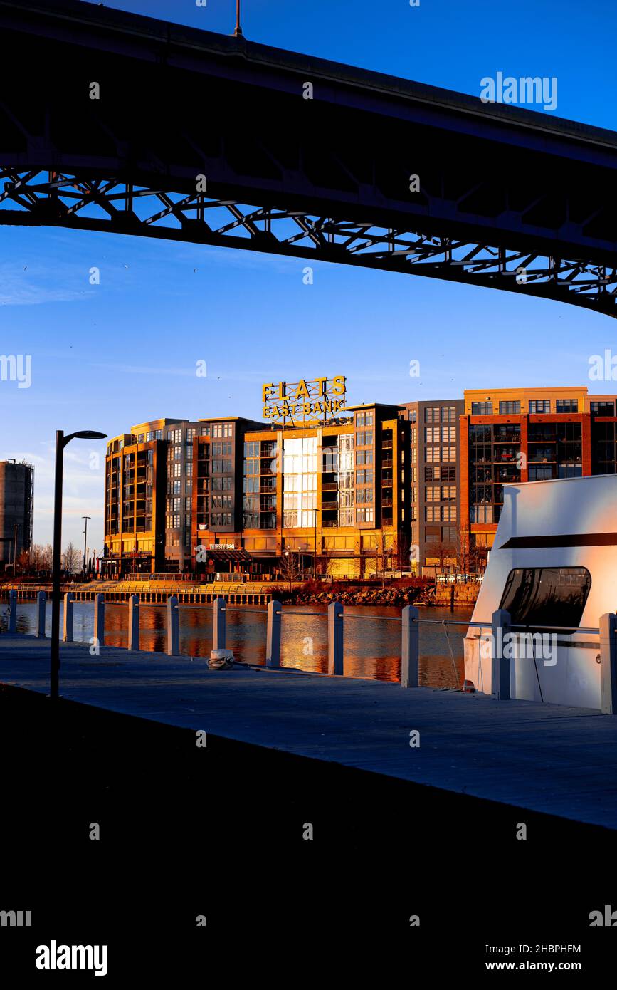 The flats in cleveland ohio stock photo alamy