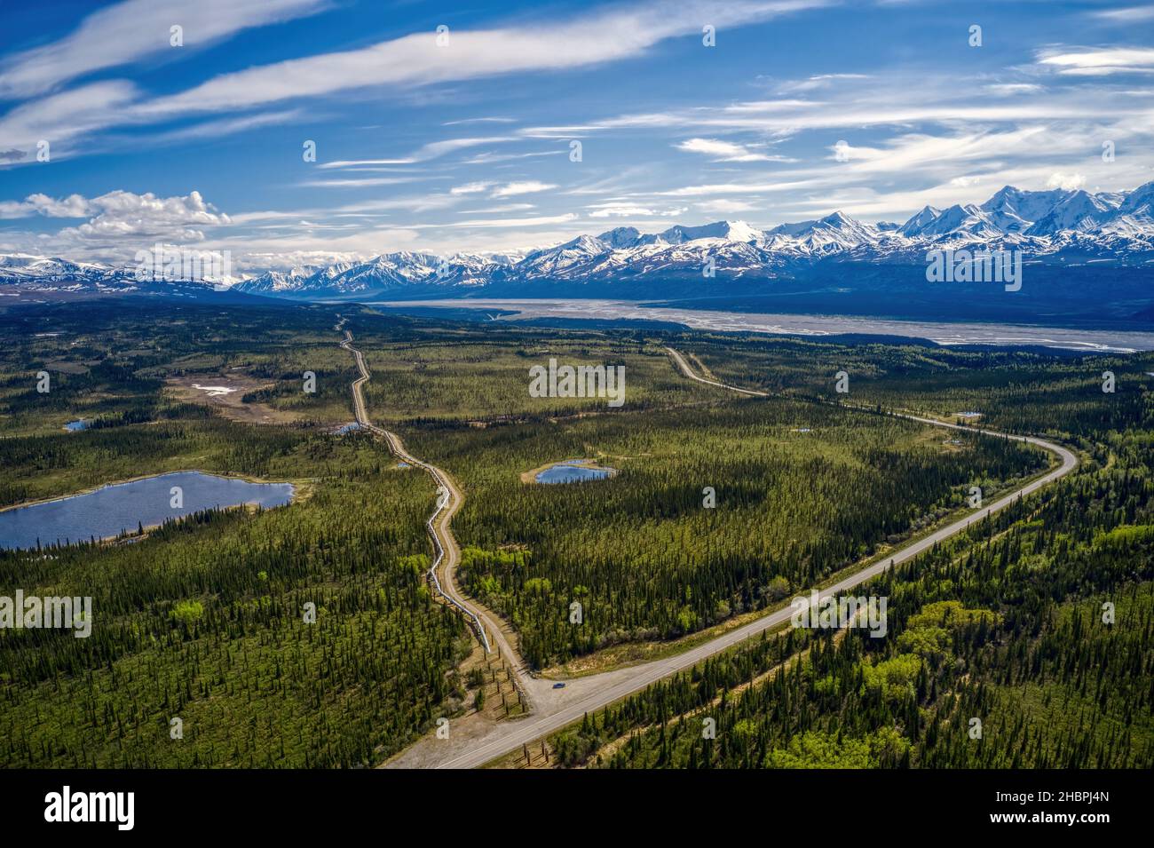 An Aerial View Of The Major Pipeline In Alaska 2HBPJ4N 