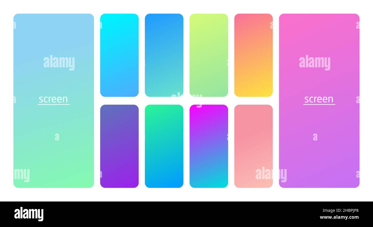 Pastel gradient smooth and soft vibrant color background set Stock ...