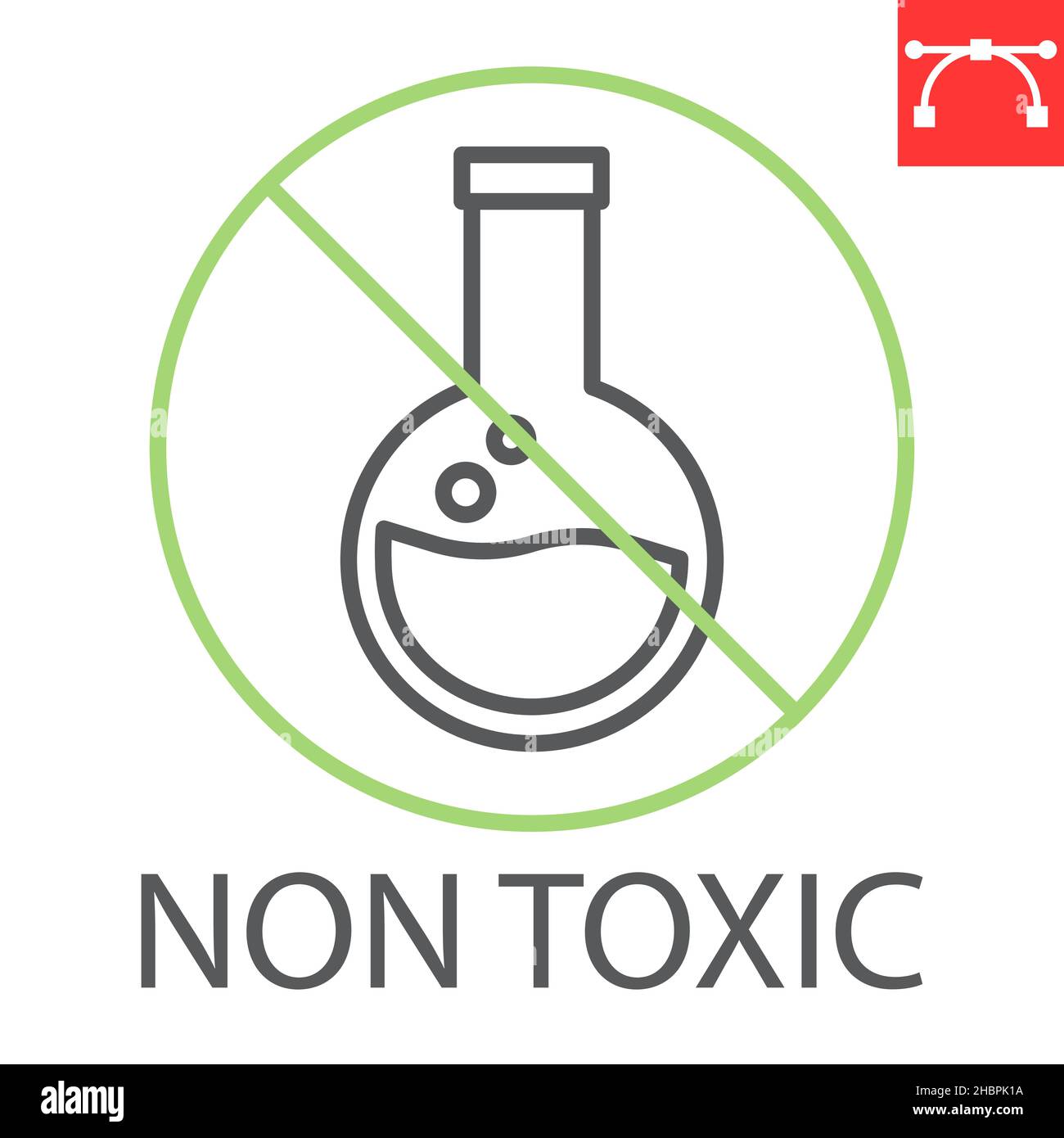 Non Toxic Symbol Thin Line Icon For Organic Product Modern Vector