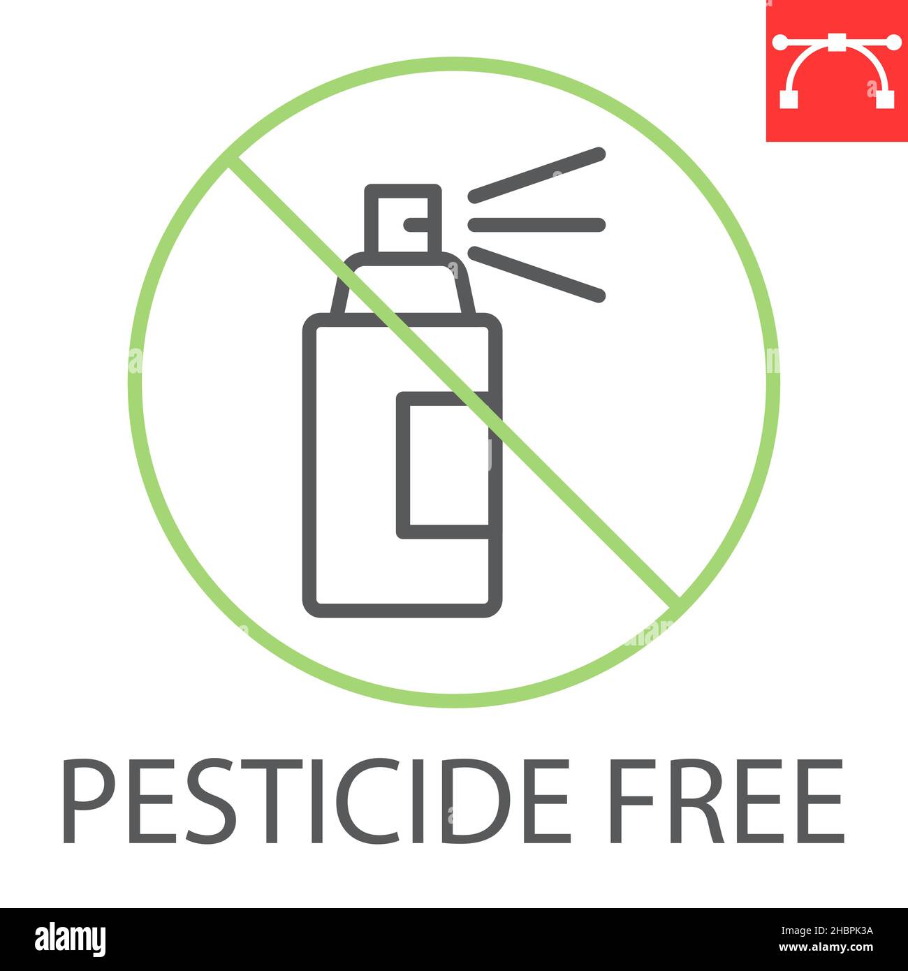 Pesticide free line icon, eco and healthy, no pesticides vector icon ...