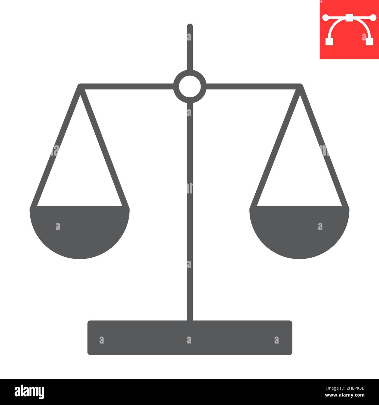 Fair trade glyph icon, balance and judge, libra vector icon, vector graphics, editable stroke solid sign, eps 10. Stock Vector