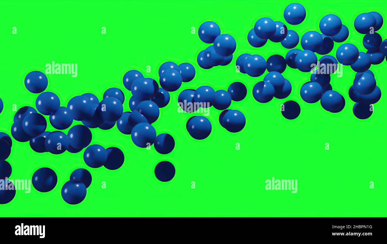 3d illustration - colorful  spheres  on green background Stock Photo