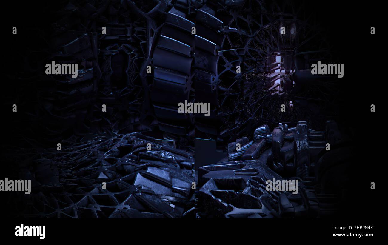 3d illustration sci fi door opening on green screen Stock Photo Alamy