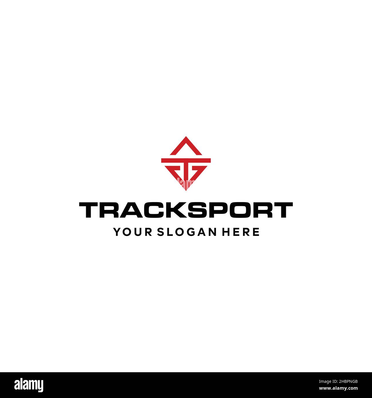 flat letter mark initial T TRACKSPORT logo design Stock Vector
