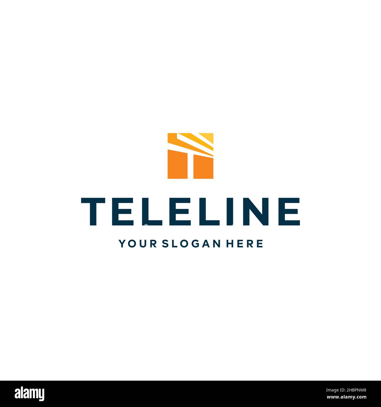 modern letter mark initial T TELELINE logo design Stock Vector