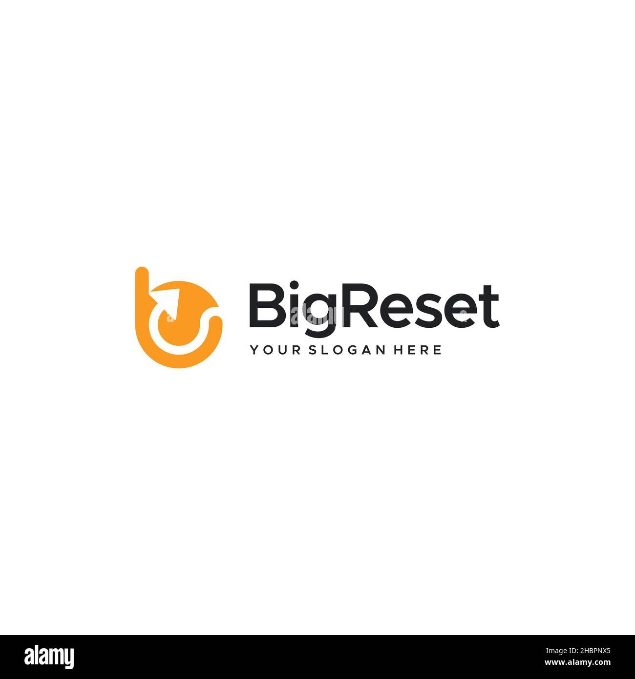 minimalist BIG RESET arrow direction design logo Stock Vector