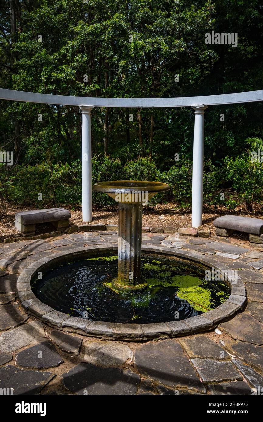 Water feature Wollongong Botanic Garden Stock Photo