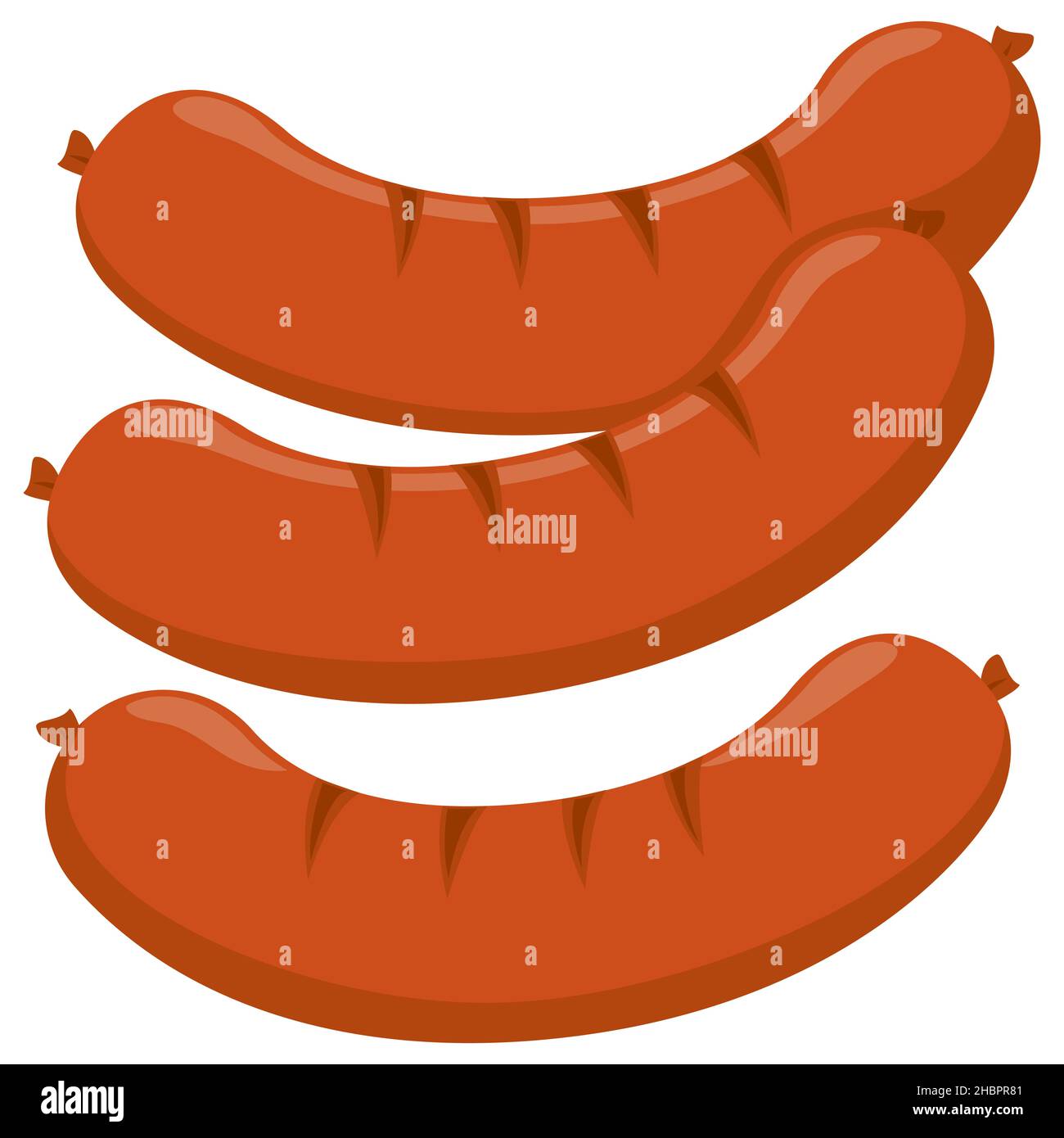 Grilled sausages on white background Stock Photo Alamy