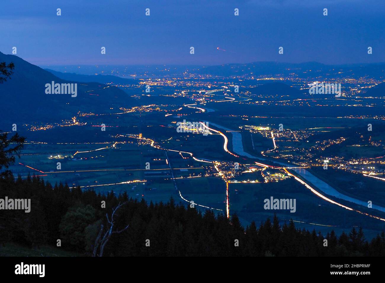 Blick vom Buchserberg ins Rheintal Stock Photo