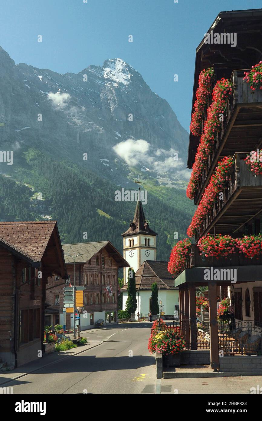 Grindelwald mit Eiger Stock Photo