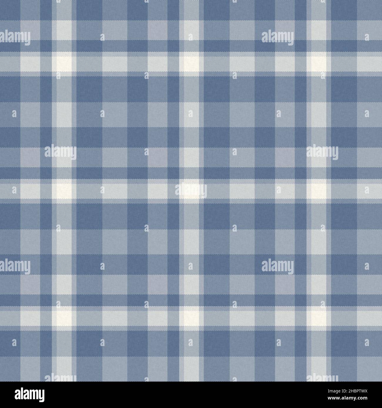 French farmhouse woven blue plaid check seamless linen pattern. Rustic ...