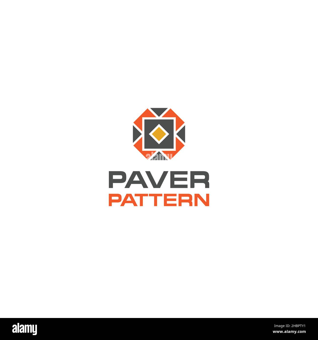 Minimalist flat design Paver Pattern logo design Stock Vector