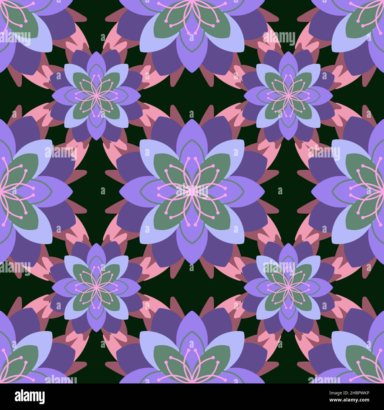 Geometric floral seamless pattern with flower for wallpaper and fabrics ...