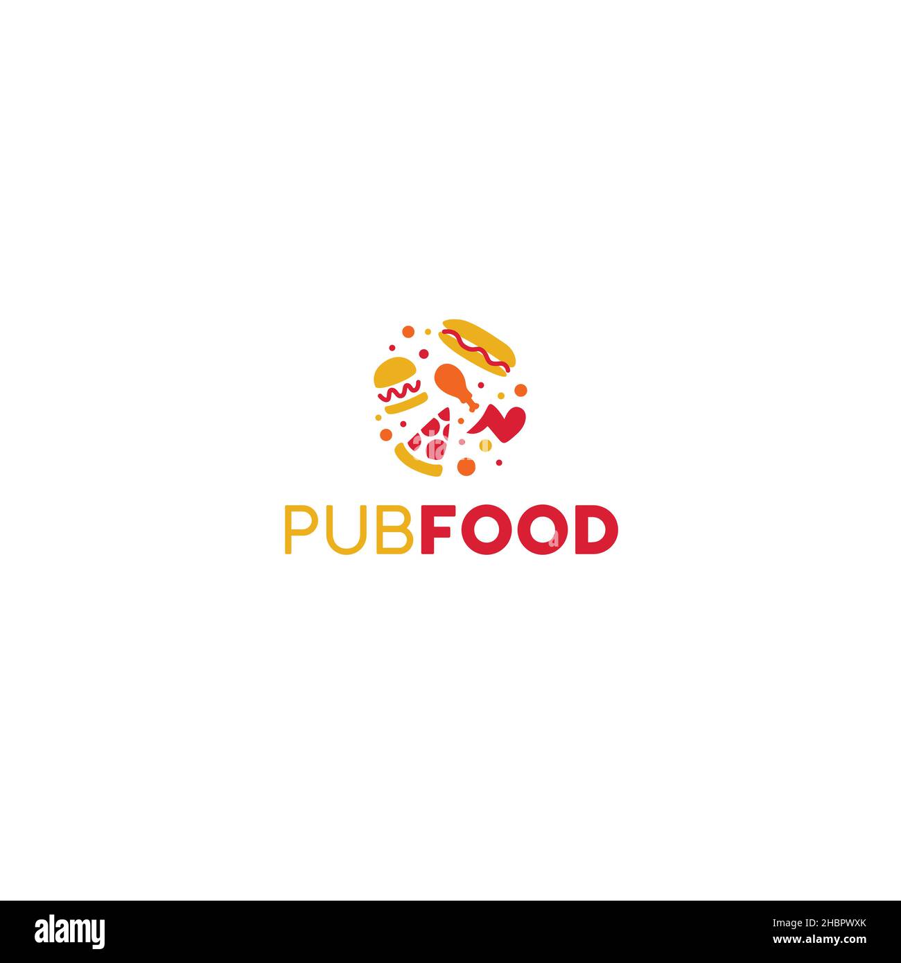 Modern design Pub Food eat delicious logo design Stock Vector