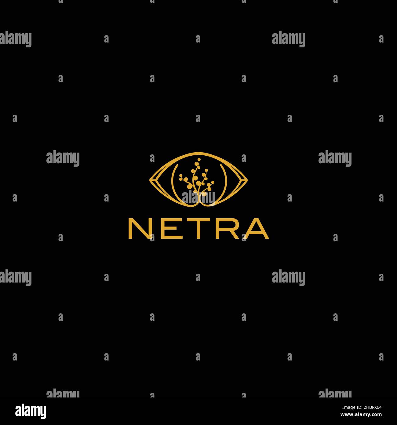 Minimalist simple design Netra growth logo design Stock Vector