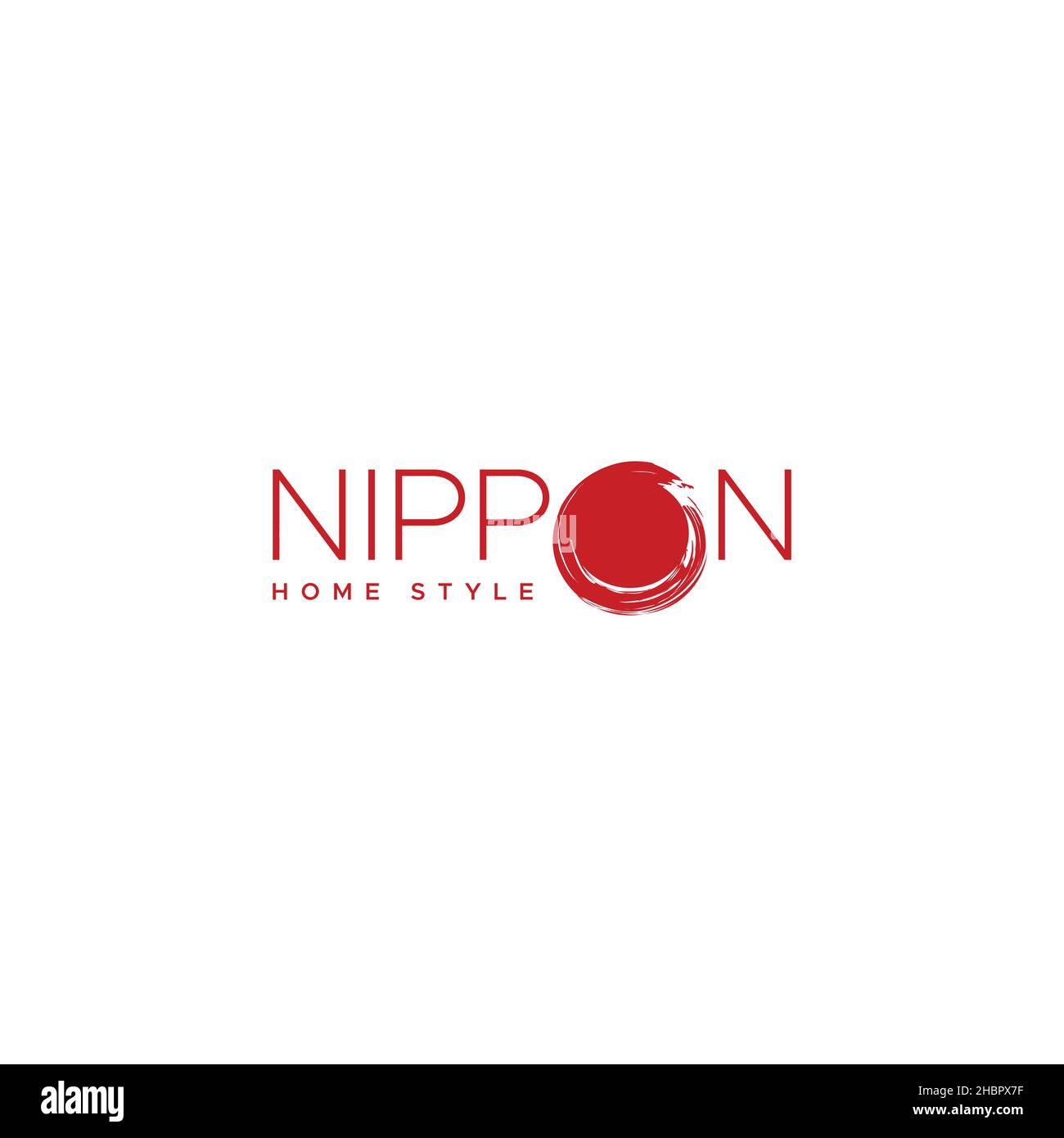 Minimalist simple Nippon home style logo design Stock Vector