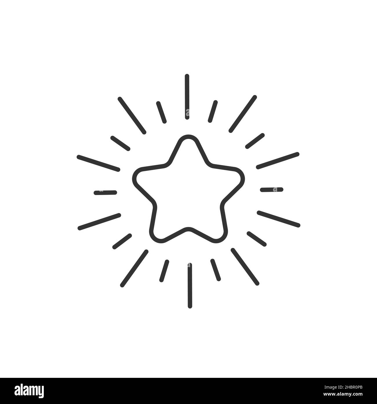 Shiny star line icon. Bonus points. Discount program symbol. Quality design element. Stock vector illustration isolated Stock Vector