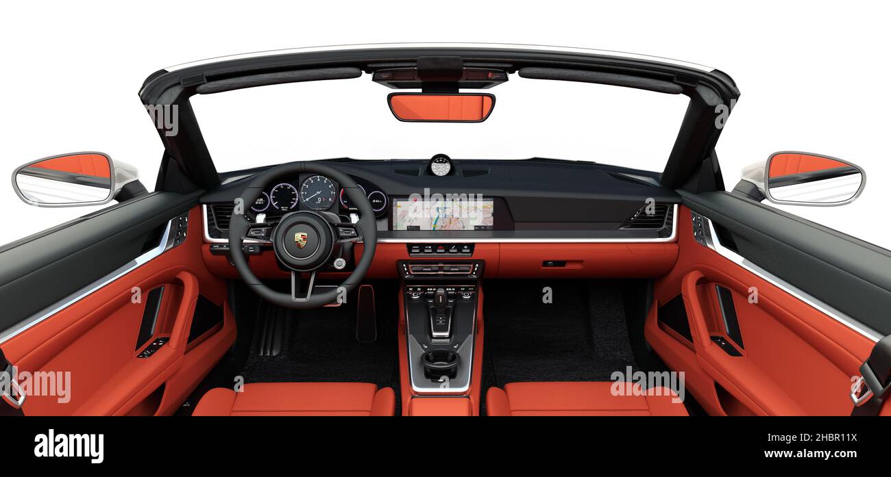 Porsche 911 Turbo S Cabriolet interior view Stock Photo Alamy